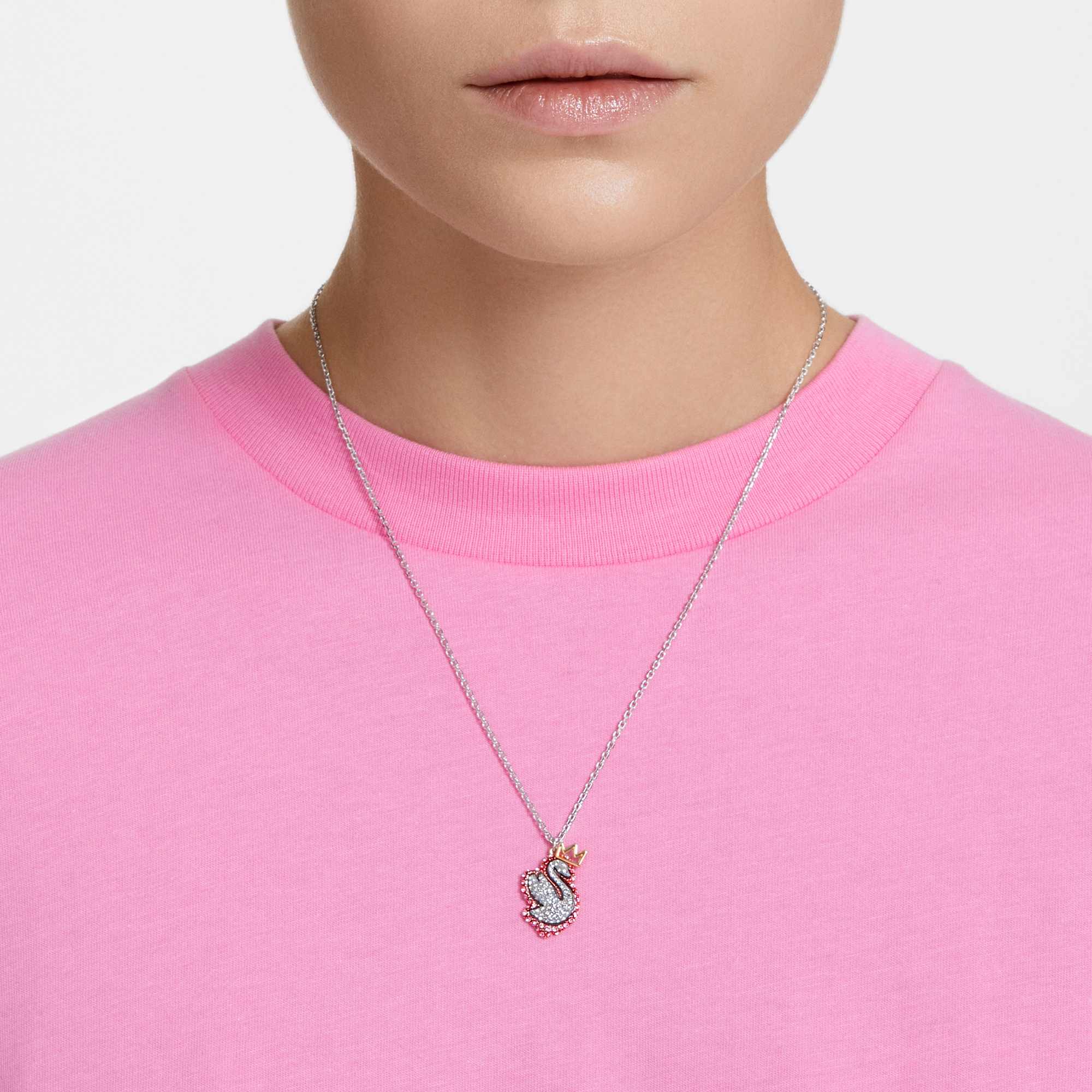 שרשרת pop swan שרשרת  ורוד SWAROVSKI