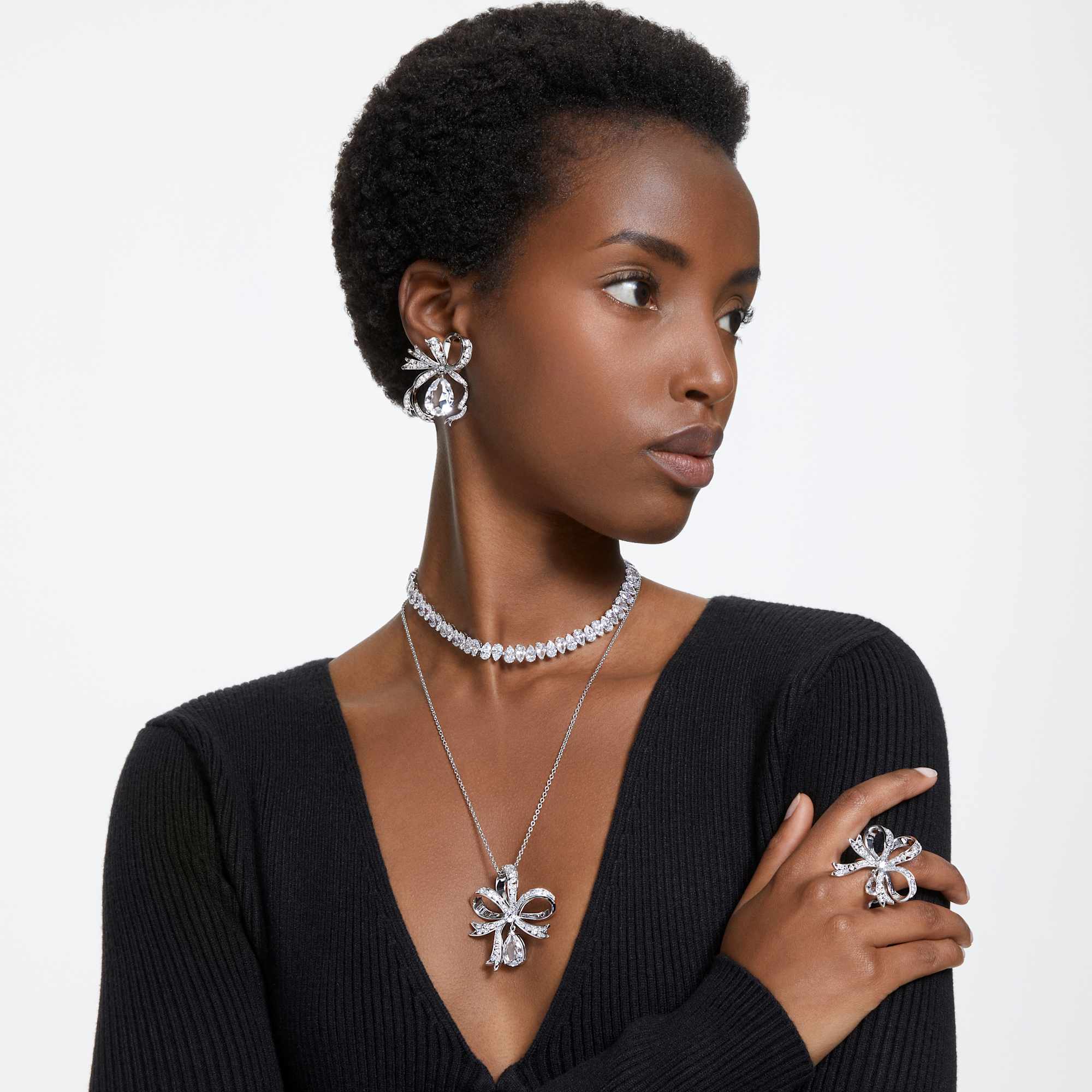 שרשרת Matrix בציפוי רודיום מבריק SWAROVSKI
