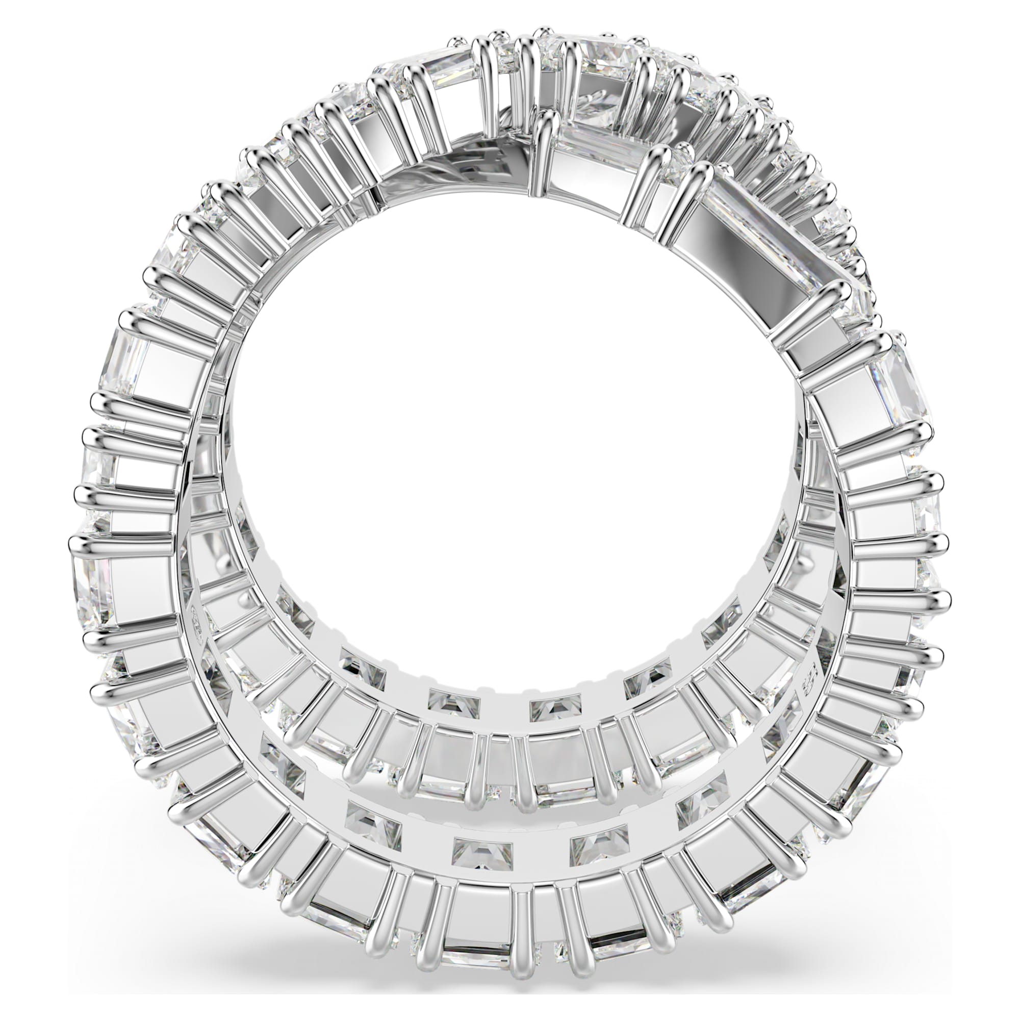 טבעת Hyperbola בציפוי רודיום מבריק SWAROVSKI