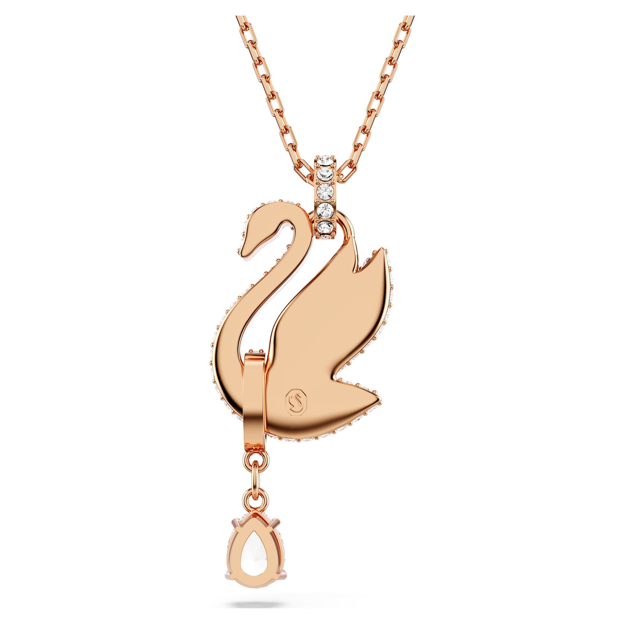 שרשרת Swan בציפוי רוז גולד מבריק SWAROVSKI