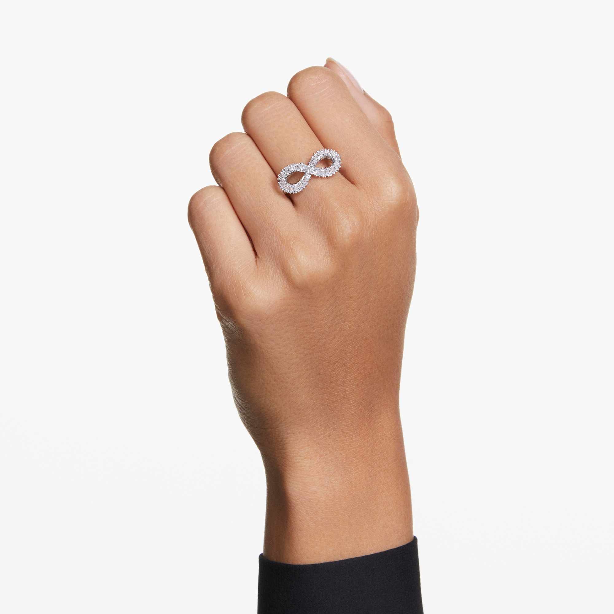טבעת Hyperbola בציפוי רודיום מבריק SWAROVSKI