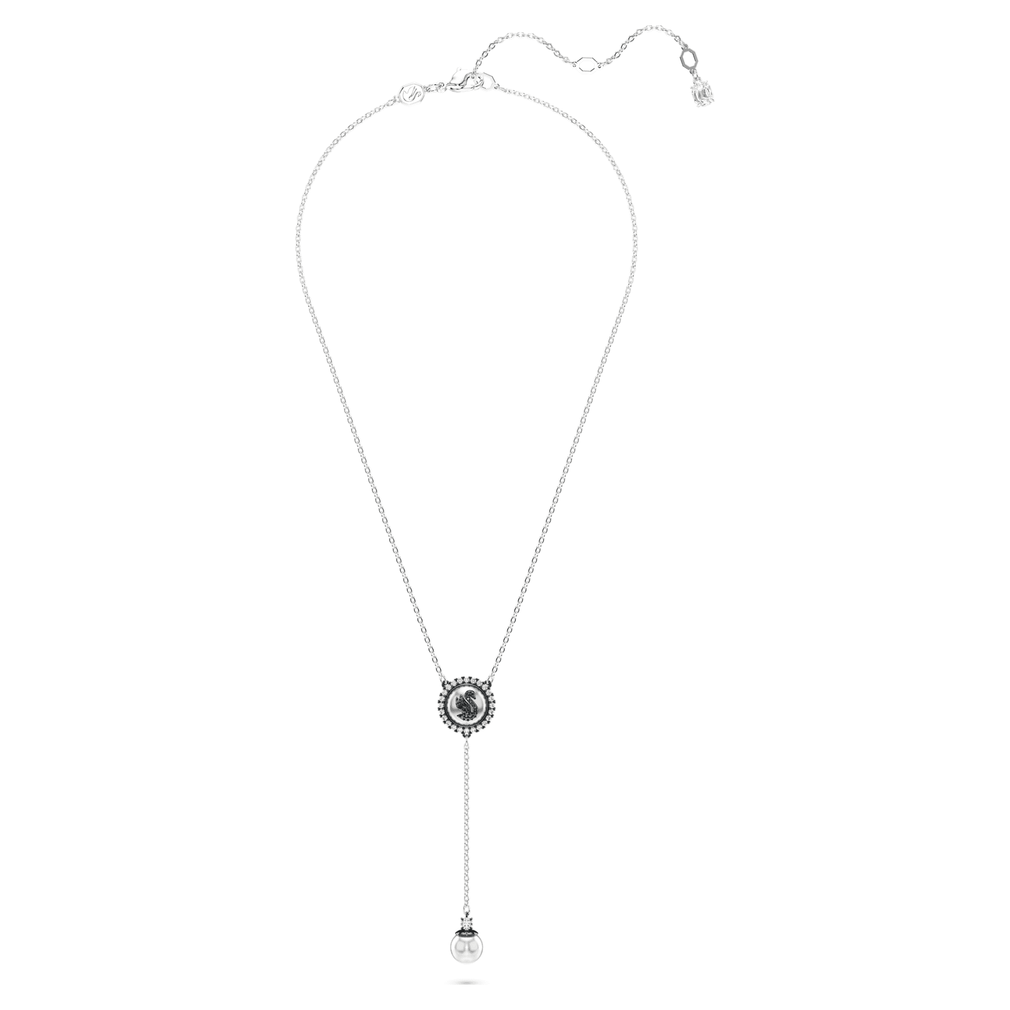 שרשרת Swan בציפוי רודיום מבריק SWAROVSKI