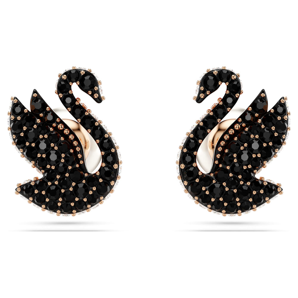 עגילי Swan בציפוי רוז גולד מבריק SWAROVSKI