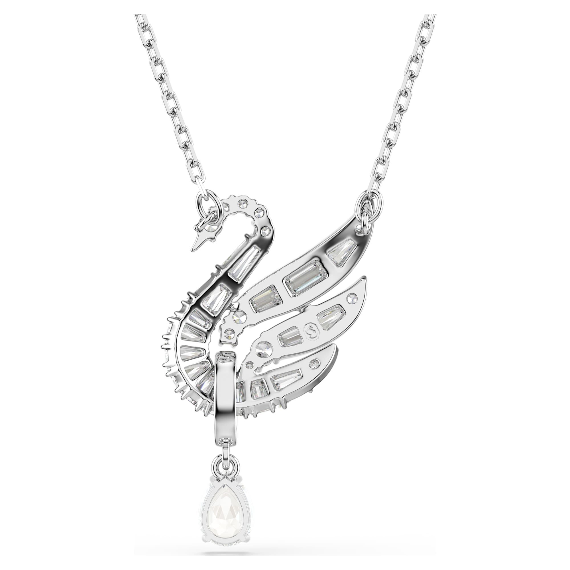 שרשרת Swan בציפוי רודיום מבריק
