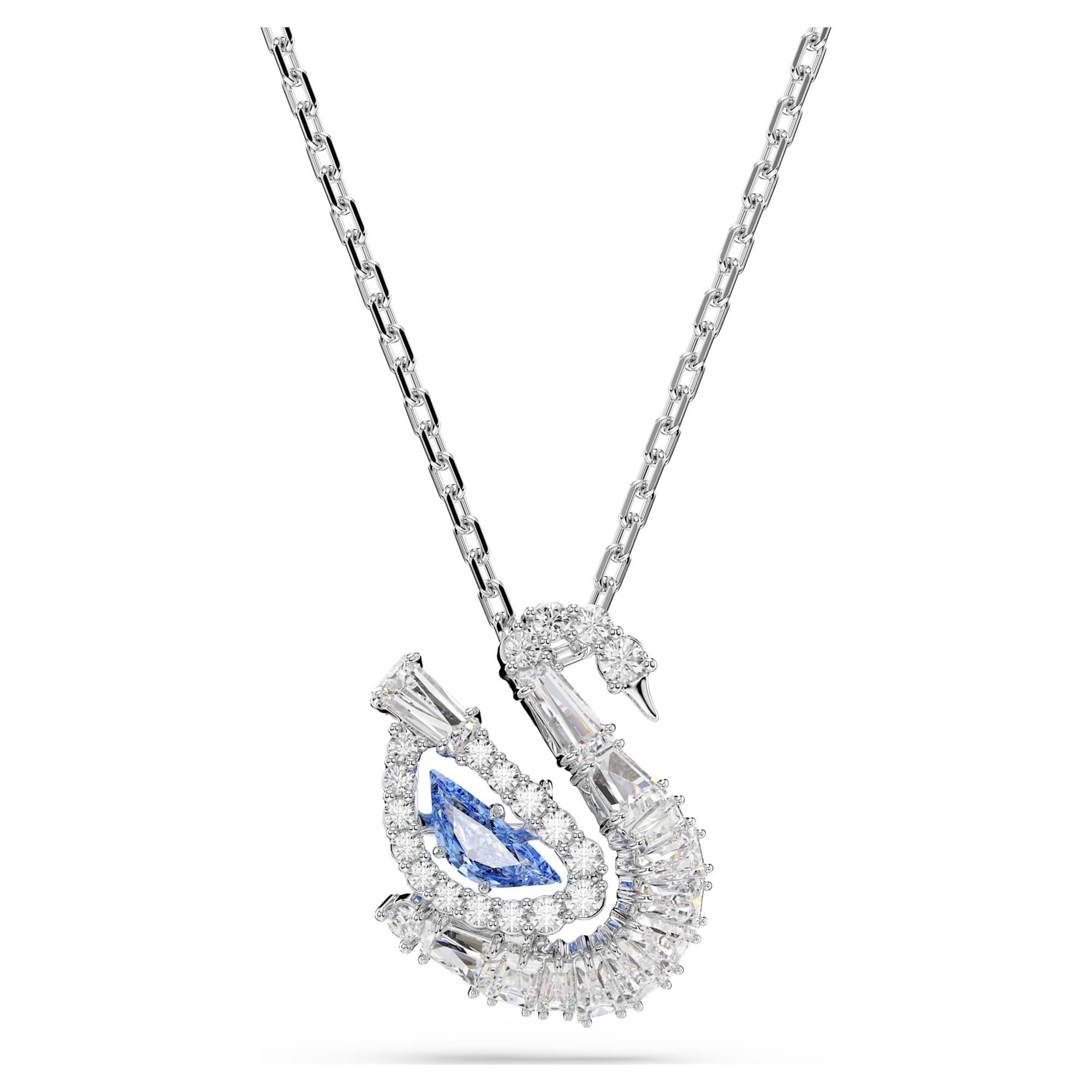 שרשרת Swan בציפוי רודיום מבריק
