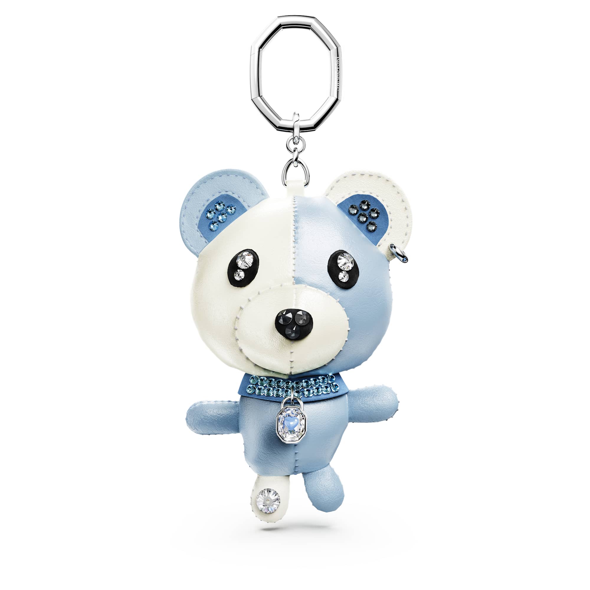 עגילי Teddy בציפוי רודיום מבריק