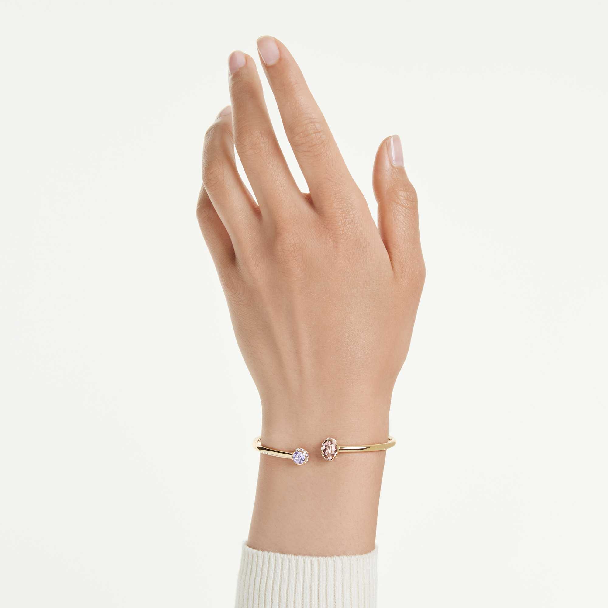 צמיד קשיח כרומה בציפוי זהב