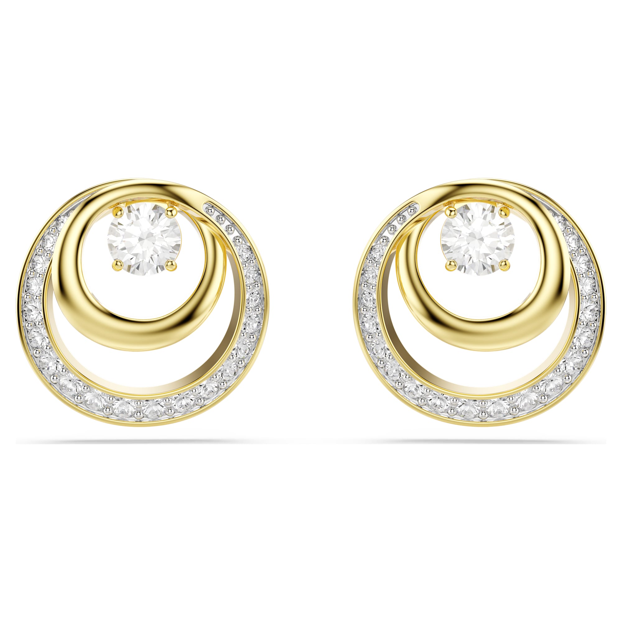 עגילים צמודים היפרבולה בציפוי זהב