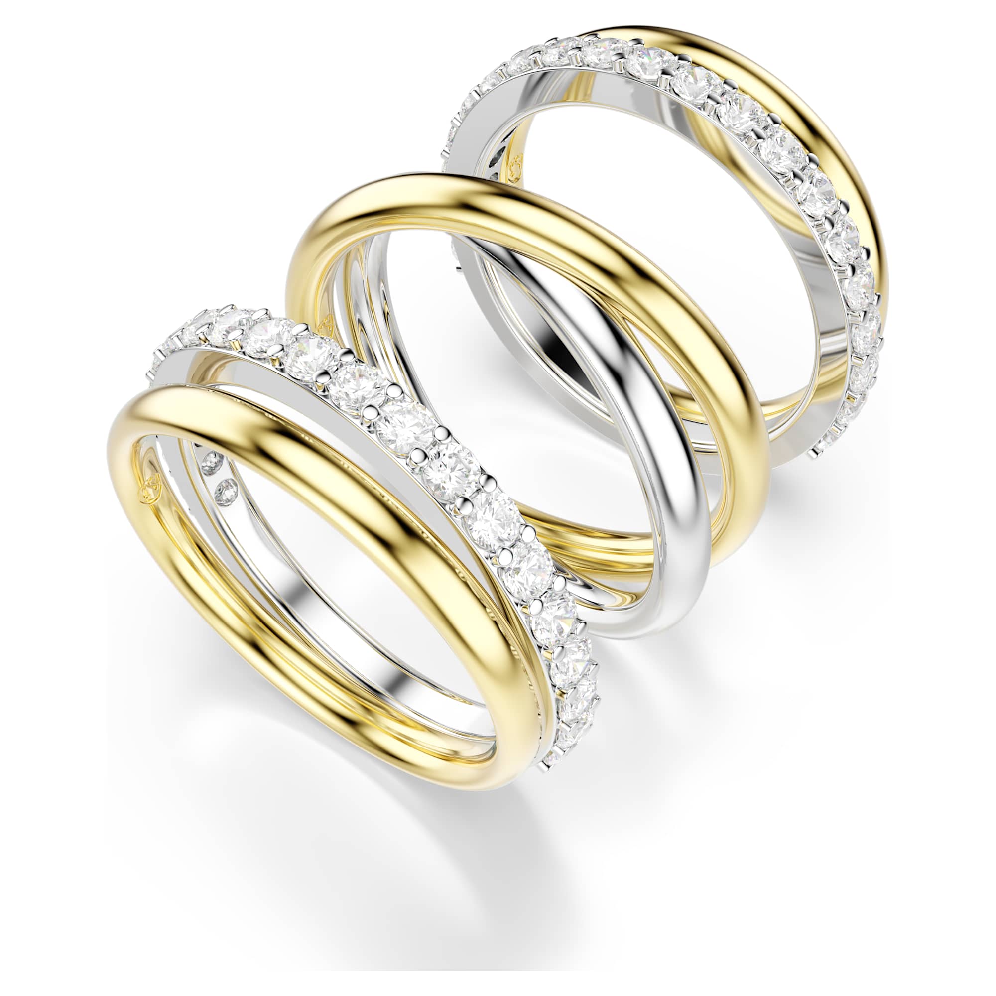 היפרבולה טבעת קוקטייל מעוגלת בציפוי זהב