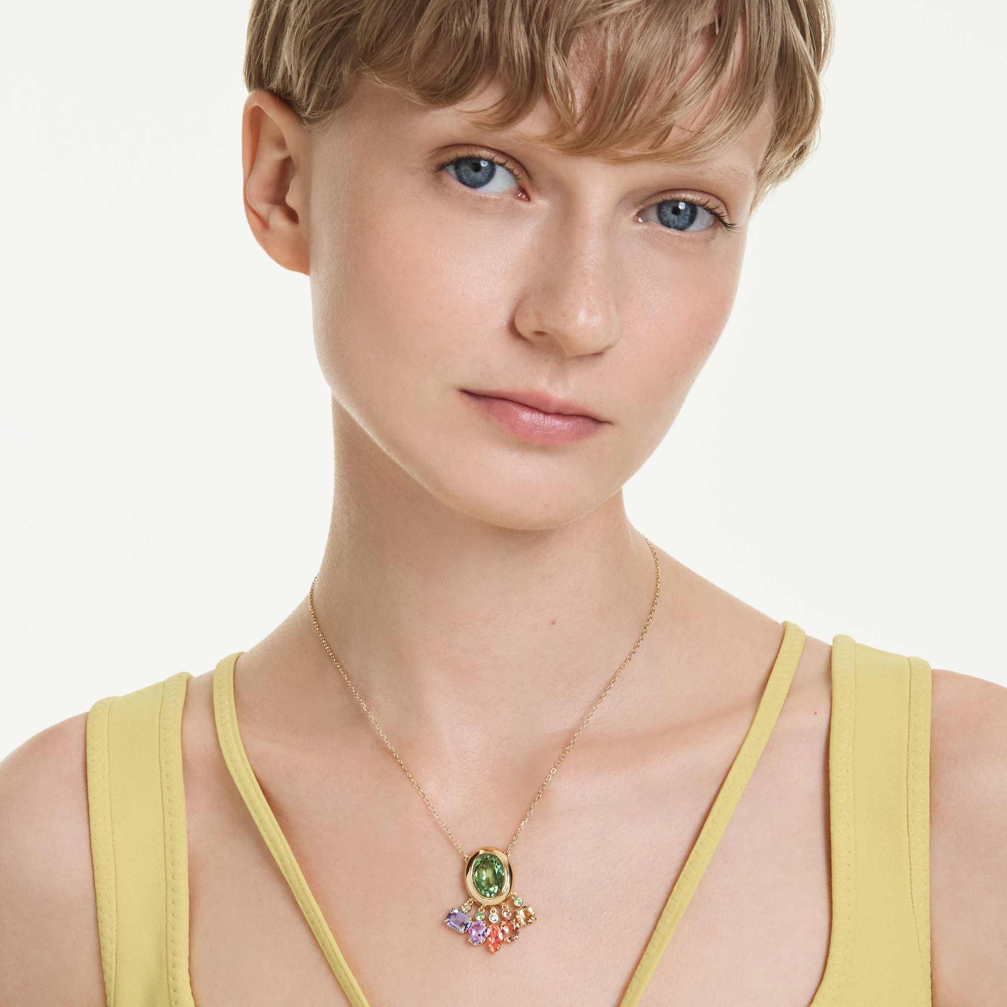 שרשרת ג'מה צבעונית מגוון חיתוכים