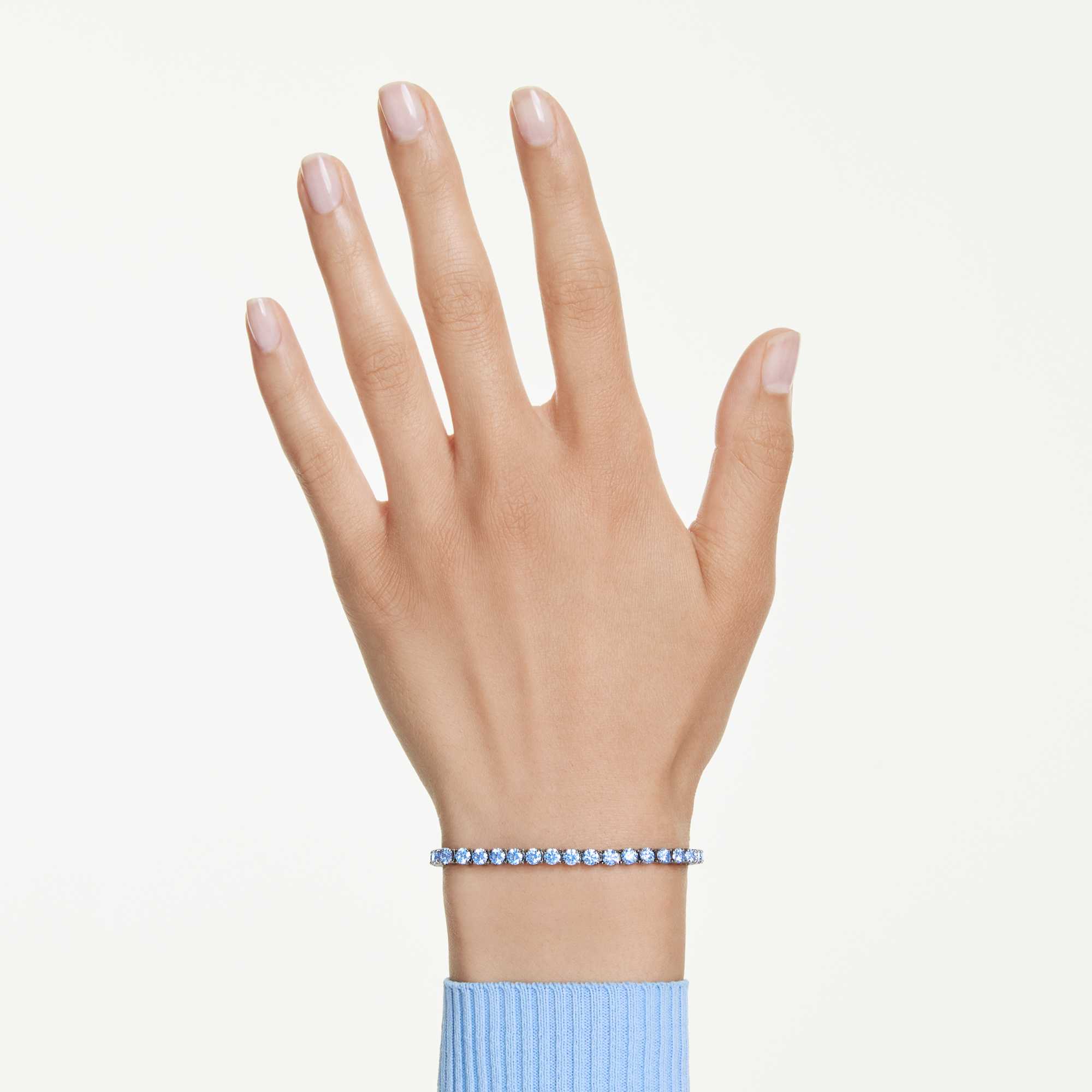 צמיד טניס מטריקס ציפוי רוטניום אבנים כחולות