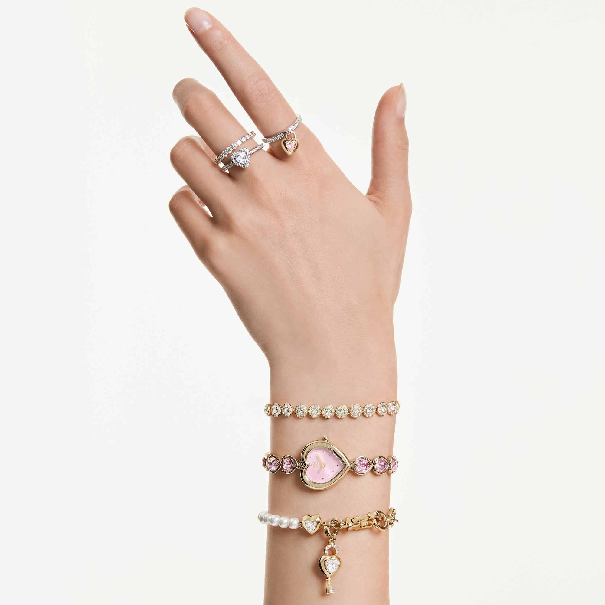 טבעת אונה אנג'ליק לב ציפוי רודיום