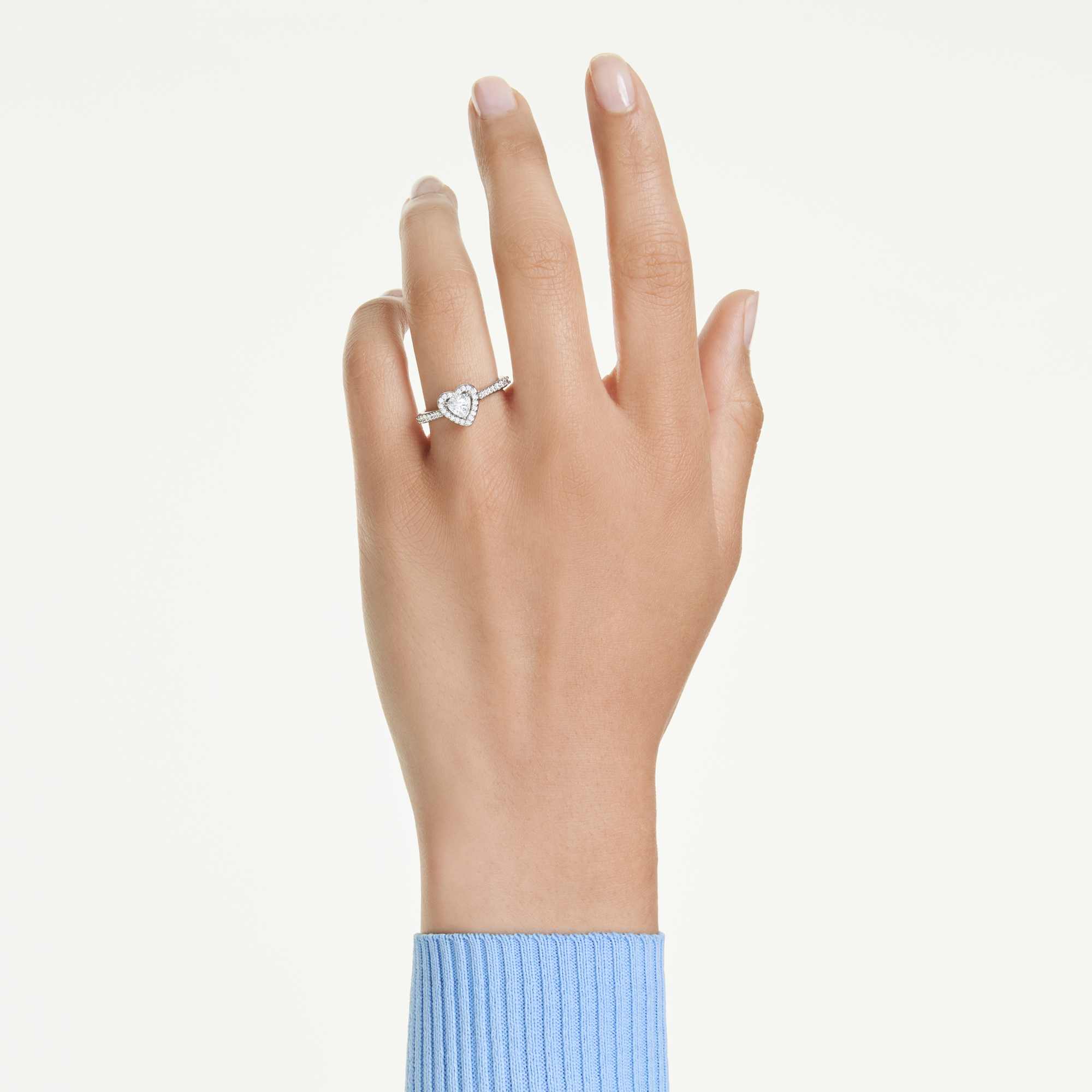 טבעת אונה אנג'ליק לב ציפוי רודיום