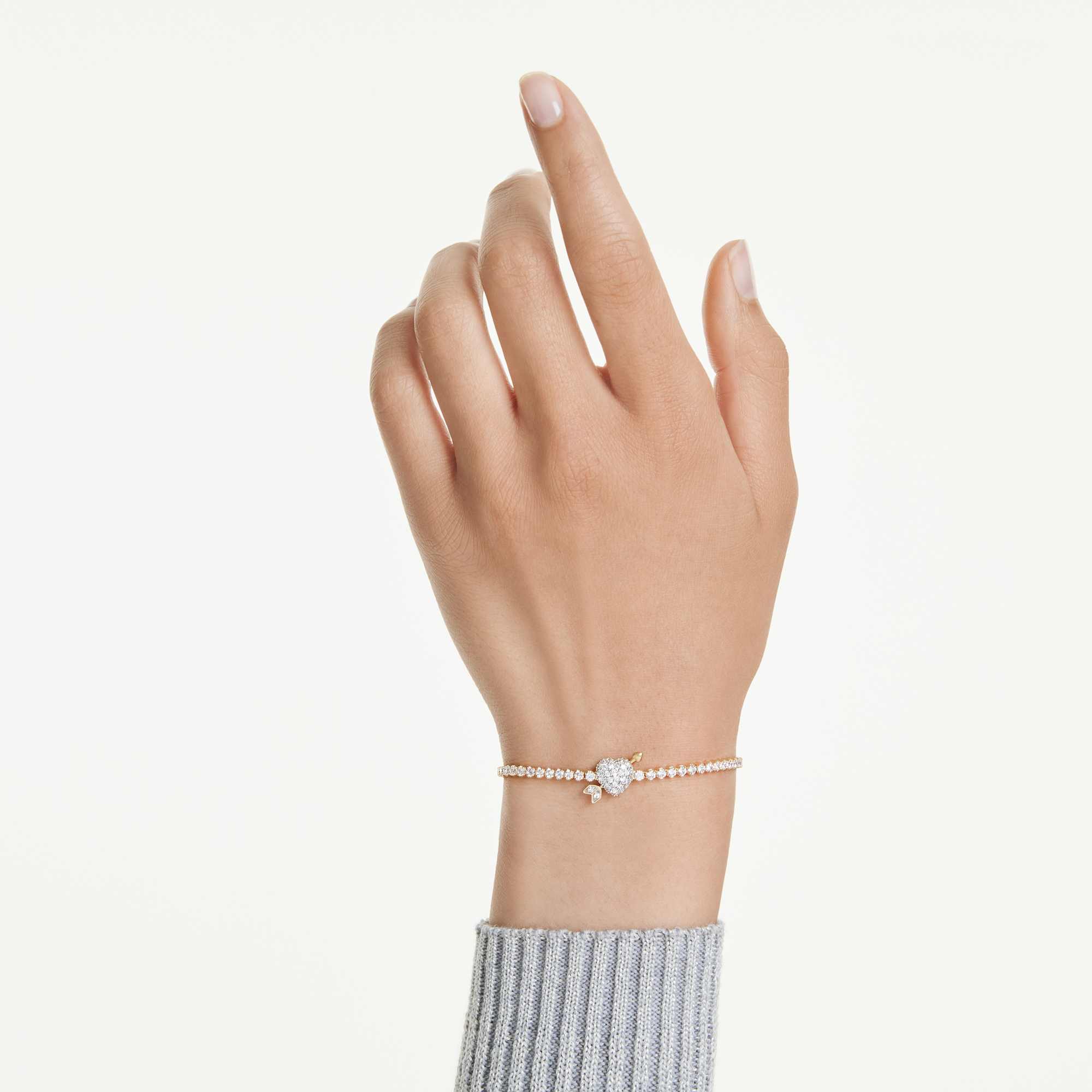 צמיד אידילה בציפוי זהב לב וחץ